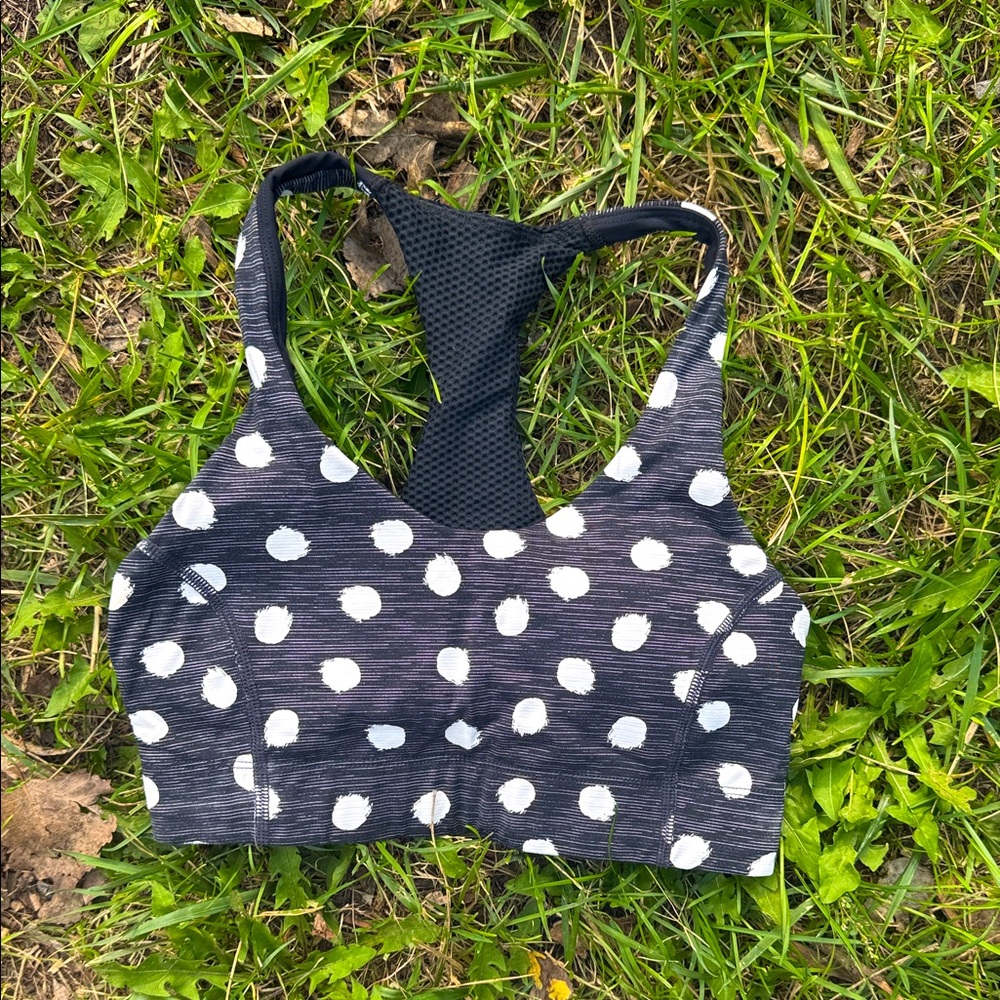 Outdoor Voices Black and White Polka Dot Bra